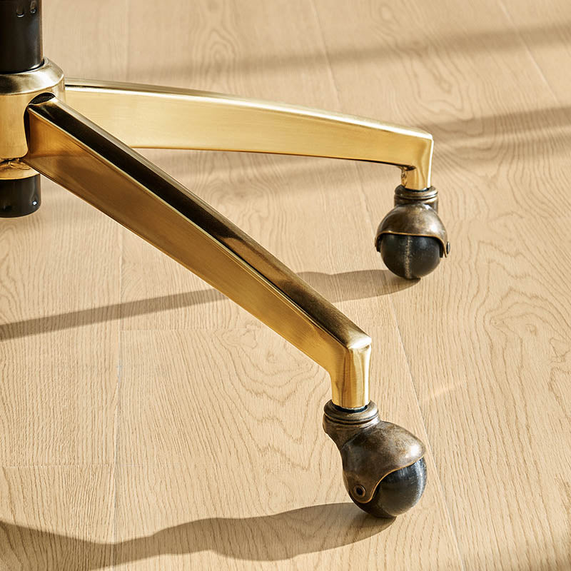 Fauteuil de bureau à dossier haut et oreilles en cuir véritable avec hauteur réglable, fonction d'inclinaison et base pivotante | Camel / Noir / Bleu marine / Marron | Siège unique