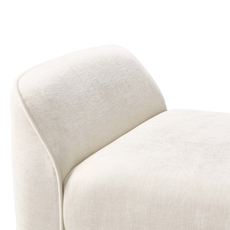 Banc de rangement capitonné en chenille moderne de 145 cm avec bords passepoilés, accoudoirs et coussin en mousse | Gris / Beige / Sauge / Noir | Simple