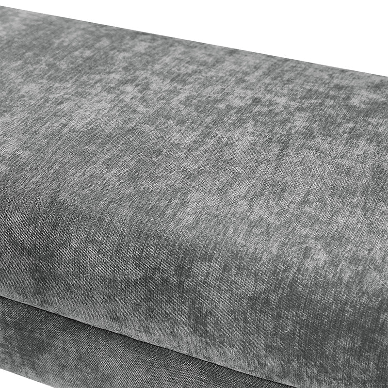 Banc de rangement capitonné en chenille moderne de 145 cm avec bords passepoilés, accoudoirs et coussin en mousse | Gris / Beige / Sauge / Noir | Simple