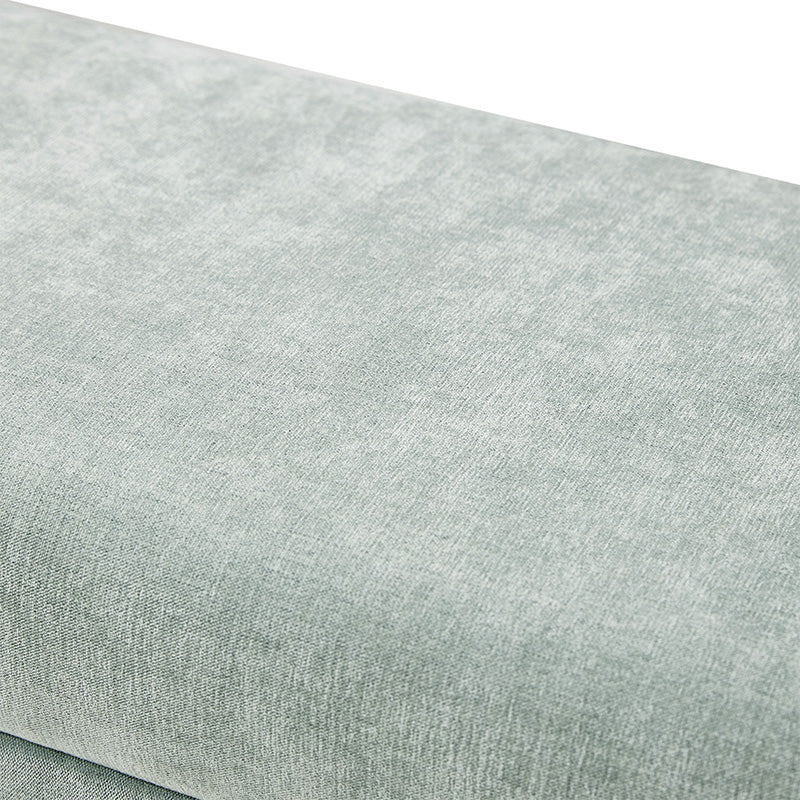 Banc de rangement capitonné en chenille moderne de 145 cm avec bords passepoilés, accoudoirs et coussin en mousse | Gris / Beige / Sauge / Noir | Simple