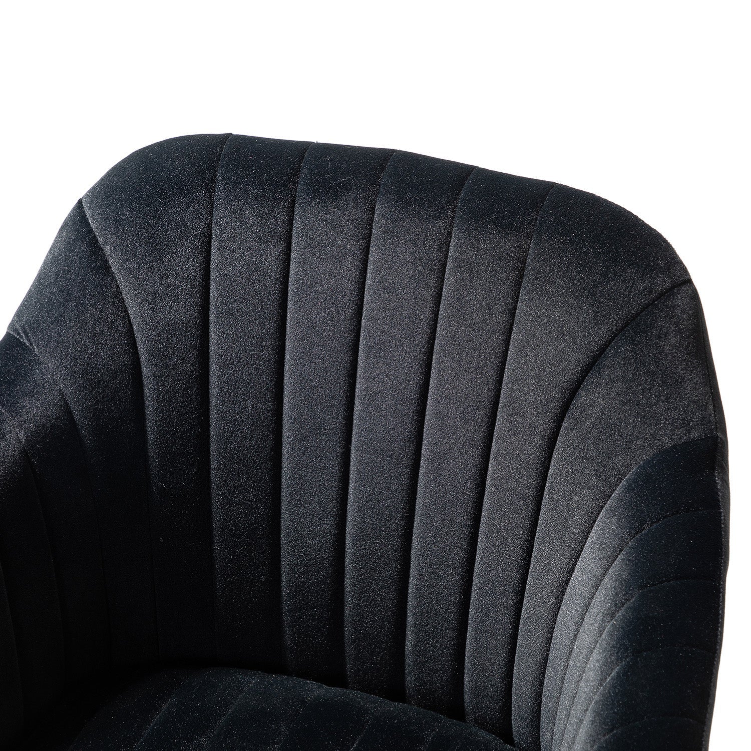 Chaise de bureau en velours matelassé avec dossier ouvert, hauteur réglable et base en métal doré à 5 branches | sarcelle / rose / havane / vert / noir / bleu / violet / gris / ivoire / marine / fuchsia | siège unique