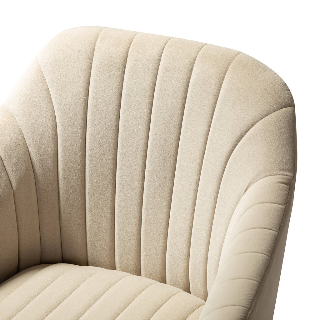 Chaise de bureau en velours matelassé avec dossier ouvert, hauteur réglable et base en métal doré à 5 branches | sarcelle / rose / havane / vert / noir / bleu / violet / gris / ivoire / marine / fuchsia | siège unique