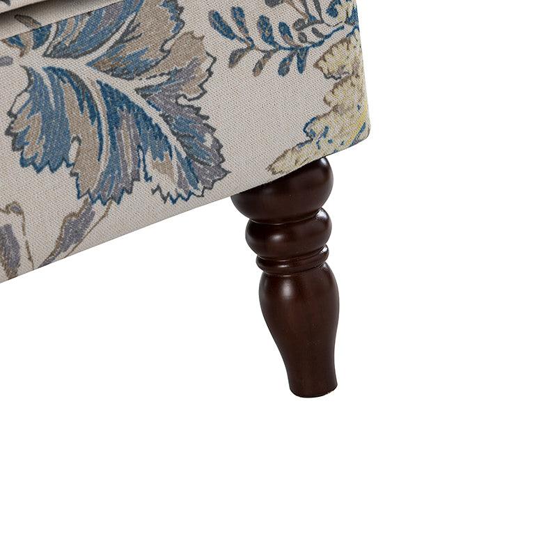 Fauteuil à oreilles avec revêtement en lin, coton et viscose, rembourrage en mousse et ressorts ensachés | Fauve / Bleu / Vert / Brocart | Monoplace