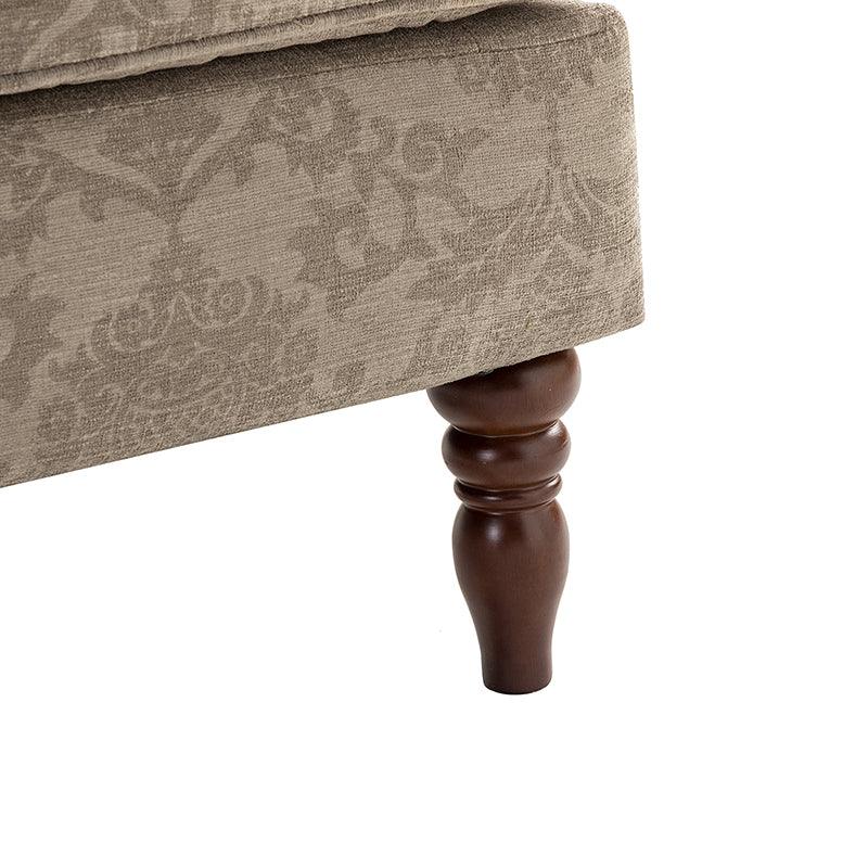 Fauteuil à oreilles avec revêtement en lin, coton et viscose, rembourrage en mousse et ressorts ensachés | Fauve / Bleu / Vert / Brocart | Monoplace