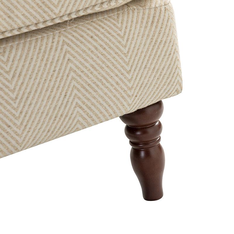 Fauteuil à oreilles avec revêtement en lin, coton et viscose, rembourrage en mousse et ressorts ensachés | Fauve / Bleu / Vert / Brocart | Monoplace