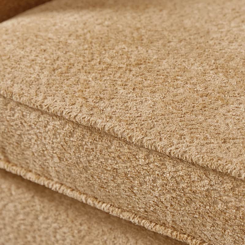 Fauteuil à oreilles avec accoudoirs encastrés, coussin amovible, garnissage en mousse et pieds en hévéa | Blanc / Ivoire / Gris / Chameau | Siège unique