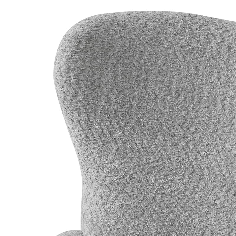 Fauteuil à oreilles avec accoudoirs encastrés, coussin amovible, garnissage en mousse et pieds en hévéa | Blanc / Ivoire / Gris / Chameau | Siège unique
