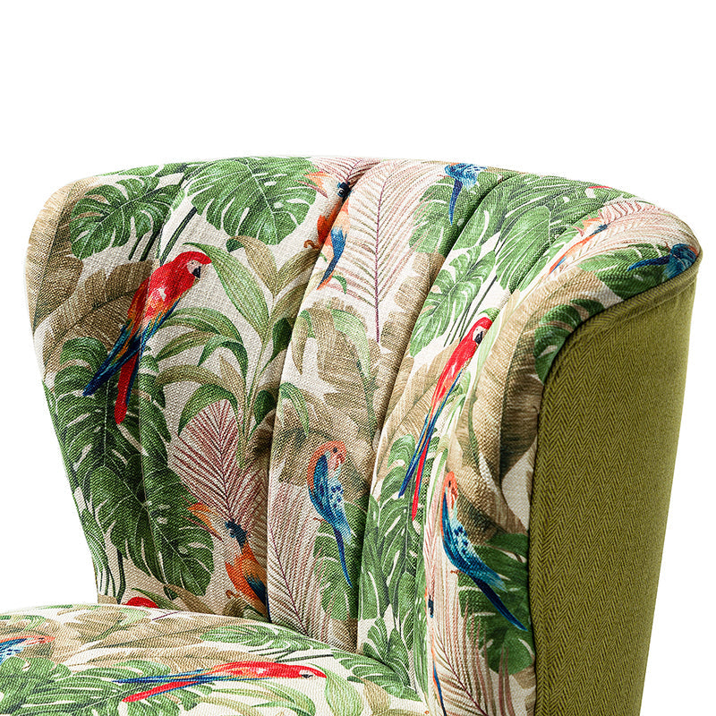 Fauteuil club touffeté en polyester avec rembourrage en mousse et pieds coniques en métal doré | Noir / Ivoire / Vert / Bleu / Jaune | Monoplace