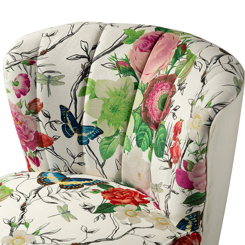 Fauteuil club touffeté en polyester avec rembourrage en mousse et pieds coniques en métal doré | Noir / Ivoire / Vert / Bleu / Jaune | Monoplace