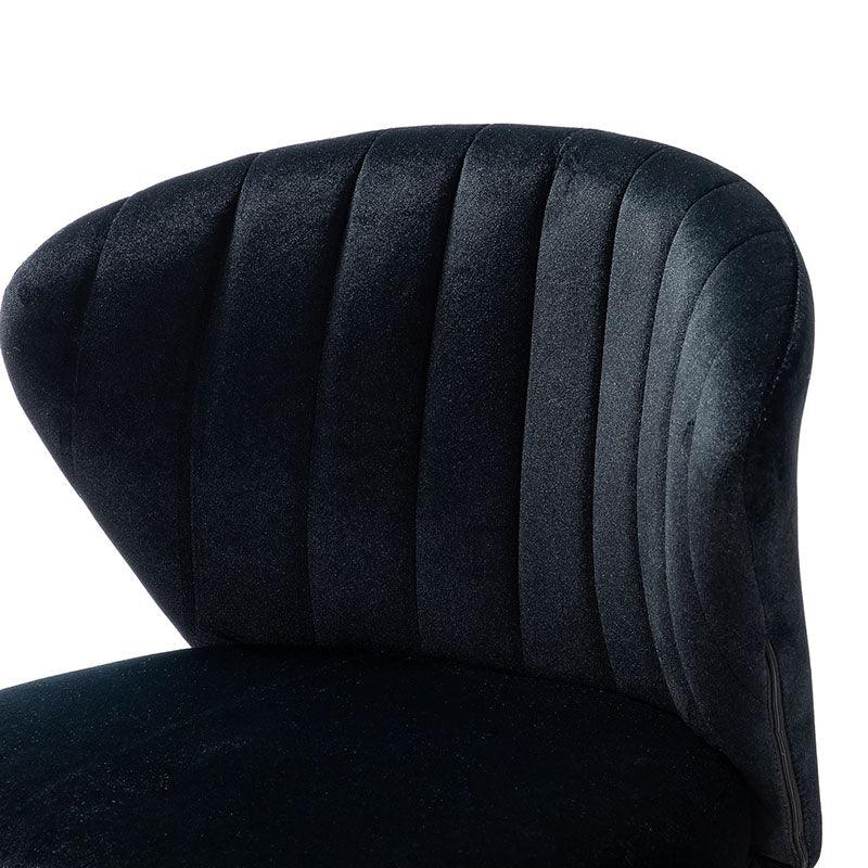 Chaise d'appoint capitonnée en velours avec rembourrage en mousse et pieds en métal doré | Jaune / Orange / Bleu sarcelle / Sauge / Rose / Bleu marine / Rouge / Vert / Fuchsia / Ivoire / Noir / Moutarde / Fauve | Siège unique