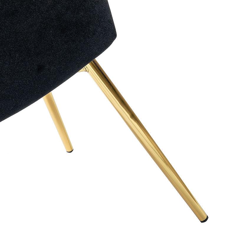 Chaise d'appoint capitonnée en velours avec rembourrage en mousse et pieds en métal doré | Jaune / Orange / Bleu sarcelle / Sauge / Rose / Bleu marine / Rouge / Vert / Fuchsia / Ivoire / Noir / Moutarde / Fauve | Siège unique