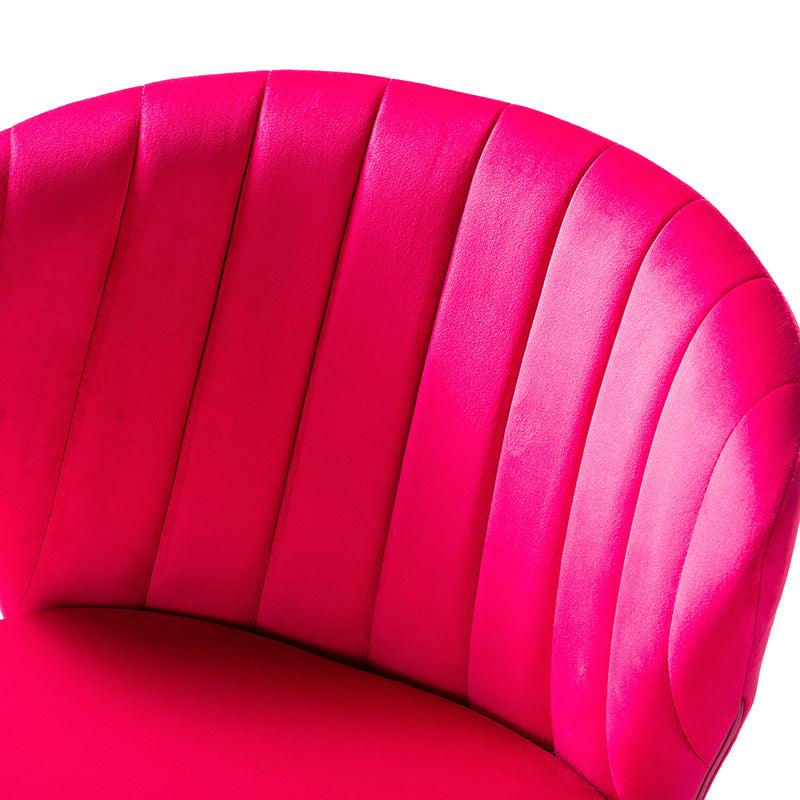 Chaise d'appoint capitonnée en velours avec rembourrage en mousse et pieds en métal doré | Jaune / Orange / Bleu sarcelle / Sauge / Rose / Bleu marine / Rouge / Vert / Fuchsia / Ivoire / Noir / Moutarde / Fauve | Siège unique