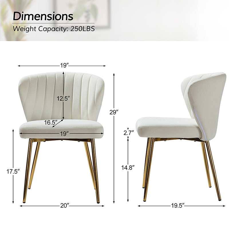 Chaise d'appoint capitonnée en velours avec rembourrage en mousse et pieds en métal doré | Jaune / Orange / Bleu sarcelle / Sauge / Rose / Bleu marine / Rouge / Vert / Fuchsia / Ivoire / Noir / Moutarde / Fauve | Siège unique