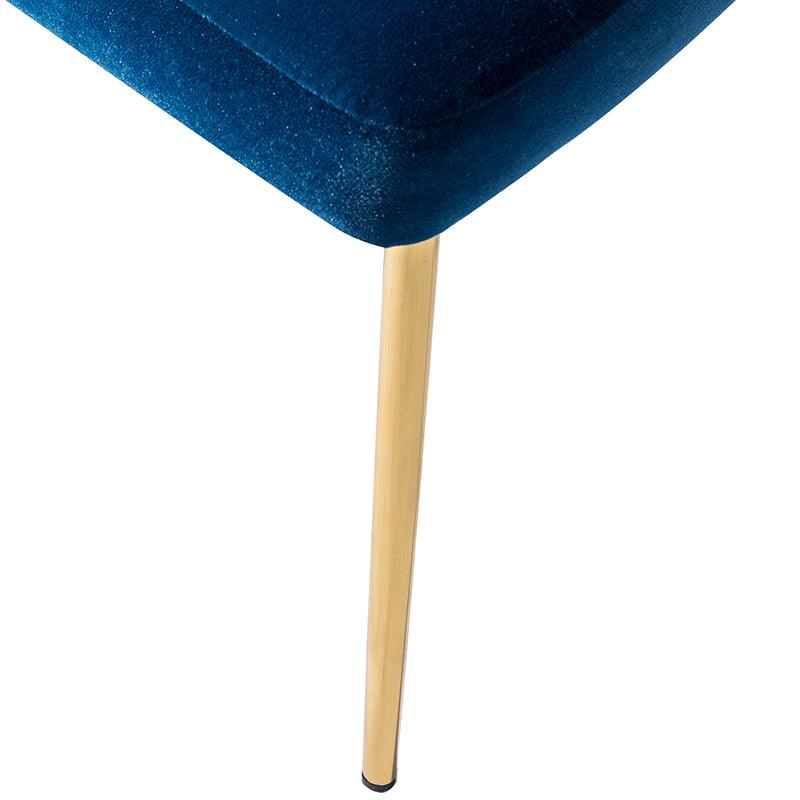 Chaise d'appoint capitonnée en velours avec rembourrage en mousse et pieds en métal doré | Jaune / Orange / Bleu sarcelle / Sauge / Rose / Bleu marine / Rouge / Vert / Fuchsia / Ivoire / Noir / Moutarde / Fauve | Siège unique