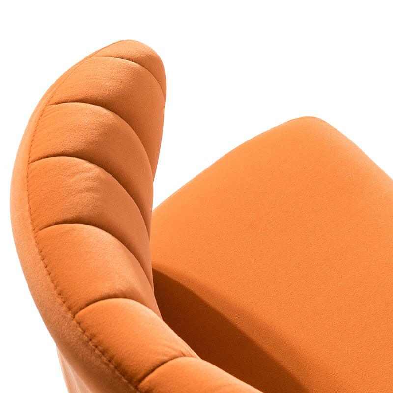 Chaise d'appoint capitonnée en velours avec rembourrage en mousse et pieds en métal doré | Jaune / Orange / Bleu sarcelle / Sauge / Rose / Bleu marine / Rouge / Vert / Fuchsia / Ivoire / Noir / Moutarde / Fauve | Siège unique