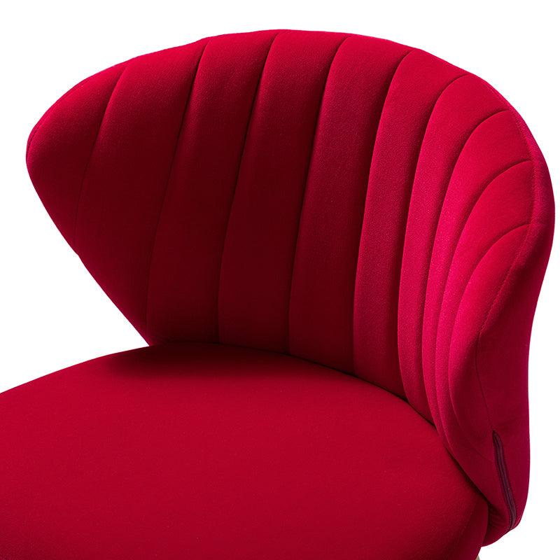Chaise d'appoint capitonnée en velours avec rembourrage en mousse et pieds en métal doré | Jaune / Orange / Bleu sarcelle / Sauge / Rose / Bleu marine / Rouge / Vert / Fuchsia / Ivoire / Noir / Moutarde / Fauve | Siège unique