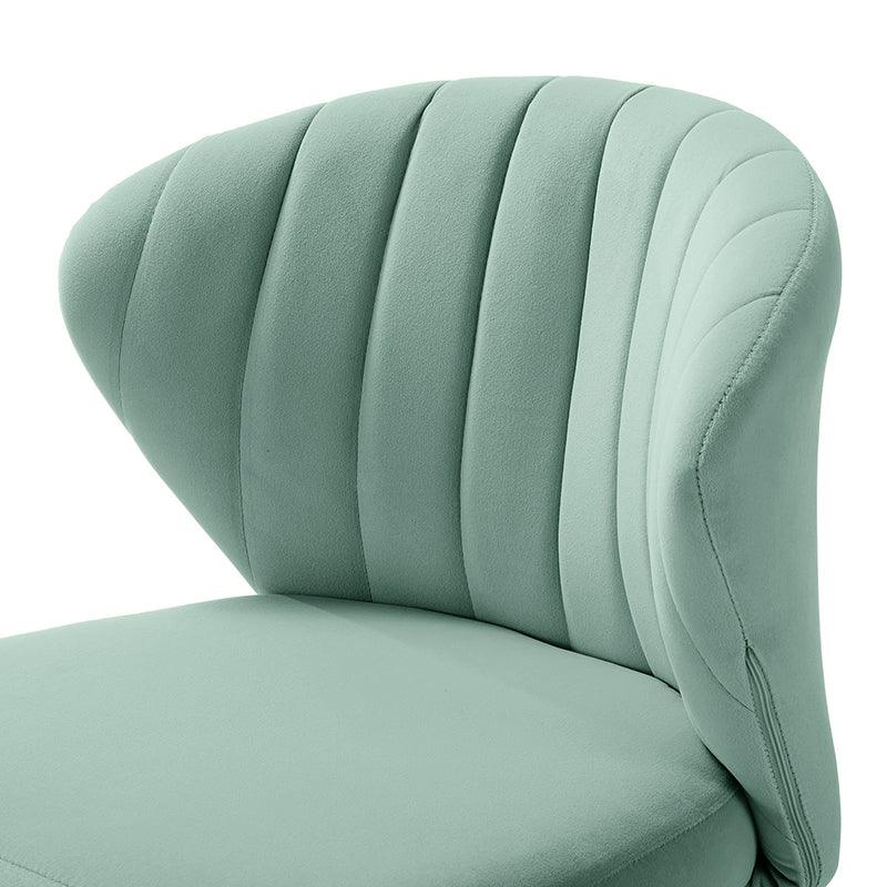 Chaise d'appoint capitonnée en velours avec rembourrage en mousse et pieds en métal doré | Jaune / Orange / Bleu sarcelle / Sauge / Rose / Bleu marine / Rouge / Vert / Fuchsia / Ivoire / Noir / Moutarde / Fauve | Siège unique