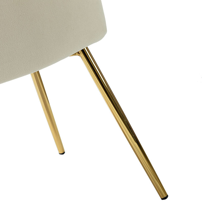 Chaise d'appoint capitonnée en velours avec rembourrage en mousse et pieds en métal doré | Jaune / Orange / Bleu sarcelle / Sauge / Rose / Bleu marine / Rouge / Vert / Fuchsia / Ivoire / Noir / Moutarde / Fauve | Siège unique