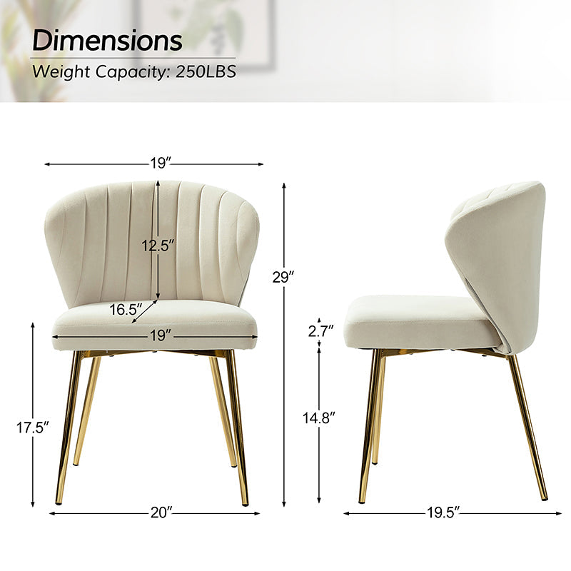Chaise d'appoint capitonnée en velours avec rembourrage en mousse et pieds en métal doré | Jaune / Orange / Bleu sarcelle / Sauge / Rose / Bleu marine / Rouge / Vert / Fuchsia / Ivoire / Noir / Moutarde / Fauve | Siège unique
