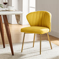 Chaise d'appoint capitonnée en velours avec rembourrage en mousse et pieds en métal doré | Jaune / Orange / Bleu sarcelle / Sauge / Rose / Bleu marine / Rouge / Vert / Fuchsia / Ivoire / Noir / Moutarde / Fauve | Siège unique