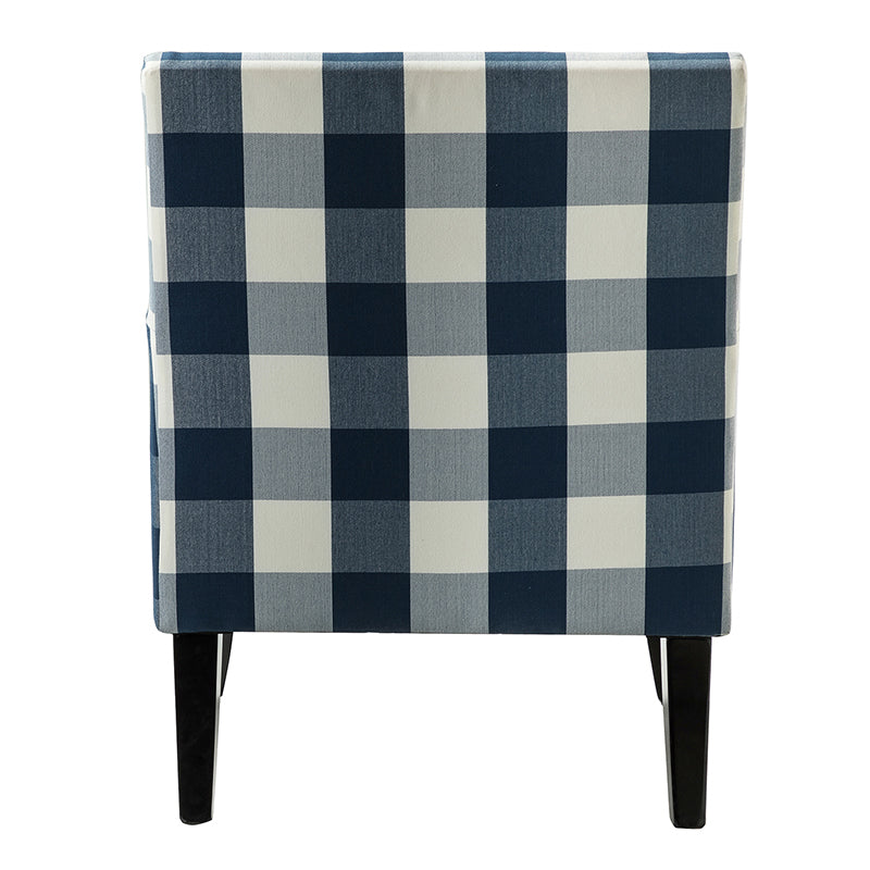 Club Chair Armchair with Nailhead Trim, Track Arms & Removable Seat Cushion | Blue Floral / Grey Stripe / Blue Stripe / Buffalo Beige / Red Floral / Black Stripe / Orange / Red Stripe / Buffalo Navy / Buffalo Black | Single Seat