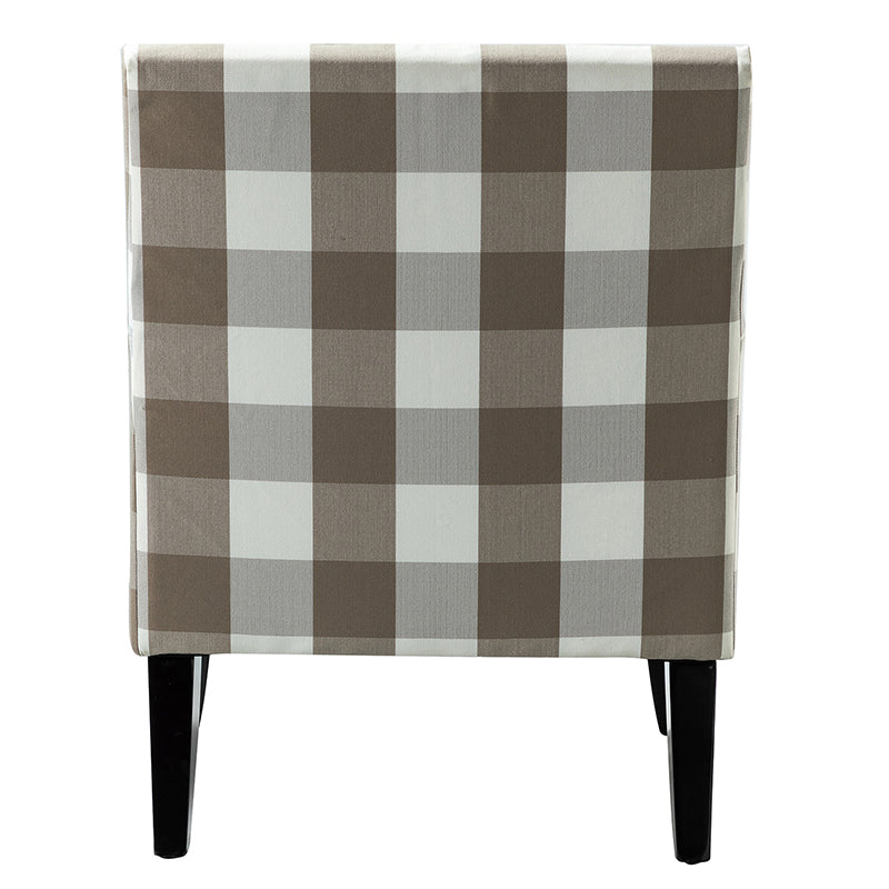 Club Chair Armchair with Nailhead Trim, Track Arms & Removable Seat Cushion | Blue Floral / Grey Stripe / Blue Stripe / Buffalo Beige / Red Floral / Black Stripe / Orange / Red Stripe / Buffalo Navy / Buffalo Black | Single Seat