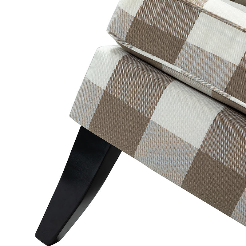 Club Chair Armchair with Nailhead Trim, Track Arms & Removable Seat Cushion | Blue Floral / Grey Stripe / Blue Stripe / Buffalo Beige / Red Floral / Black Stripe / Orange / Red Stripe / Buffalo Navy / Buffalo Black | Single Seat