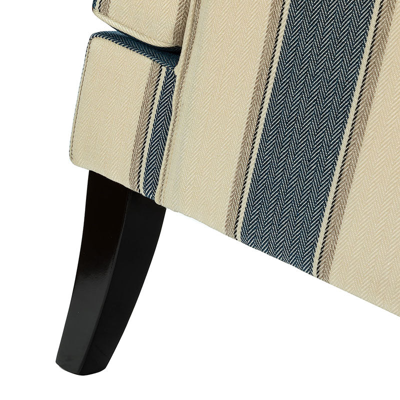 Club Chair Armchair with Nailhead Trim, Track Arms & Removable Seat Cushion | Blue Floral / Grey Stripe / Blue Stripe / Buffalo Beige / Red Floral / Black Stripe / Orange / Red Stripe / Buffalo Navy / Buffalo Black | Single Seat