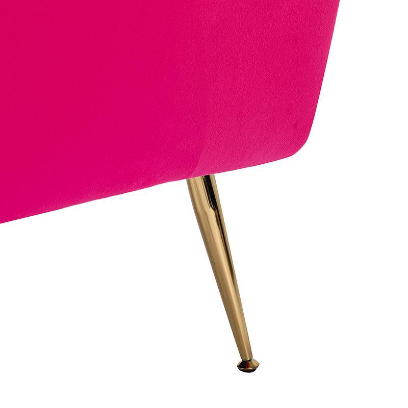 Fauteuil capitonné en velours avec rembourrage en mousse, accoudoirs et pieds en métal doré | Ivoire / Bleu marine / Sarcelle / Sauge / Vert / Fuchsia | Monoplace