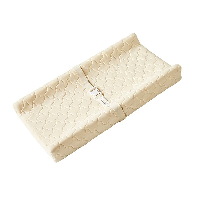 Matelas à langer profilé avec housse en coton biologique, doublure intérieure imperméable et sangle de sécurité | Beige | Unique