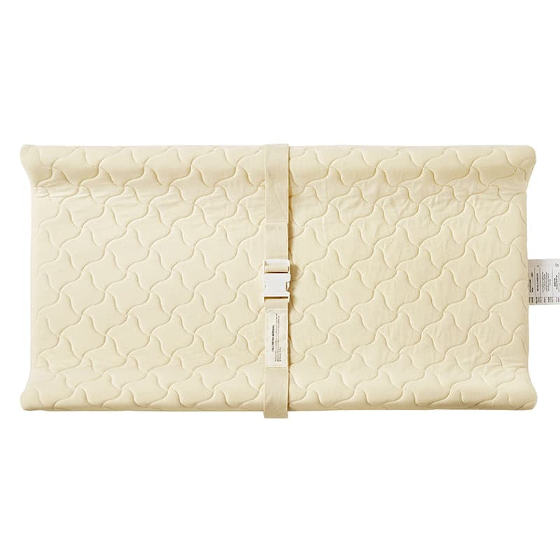 Matelas à langer profilé avec housse en coton biologique, doublure intérieure imperméable et sangle de sécurité | Beige | Unique