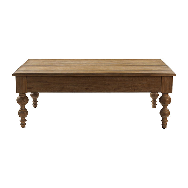 Table basse relevable avec rangement dissimulé, 1 tiroir et pieds fuseau en hévéa massif | Chêne/Naturel | Unique