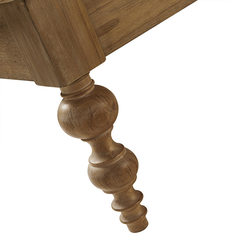Table basse relevable avec rangement dissimulé, 1 tiroir et pieds fuseau en hévéa massif | Chêne/Naturel | Unique
