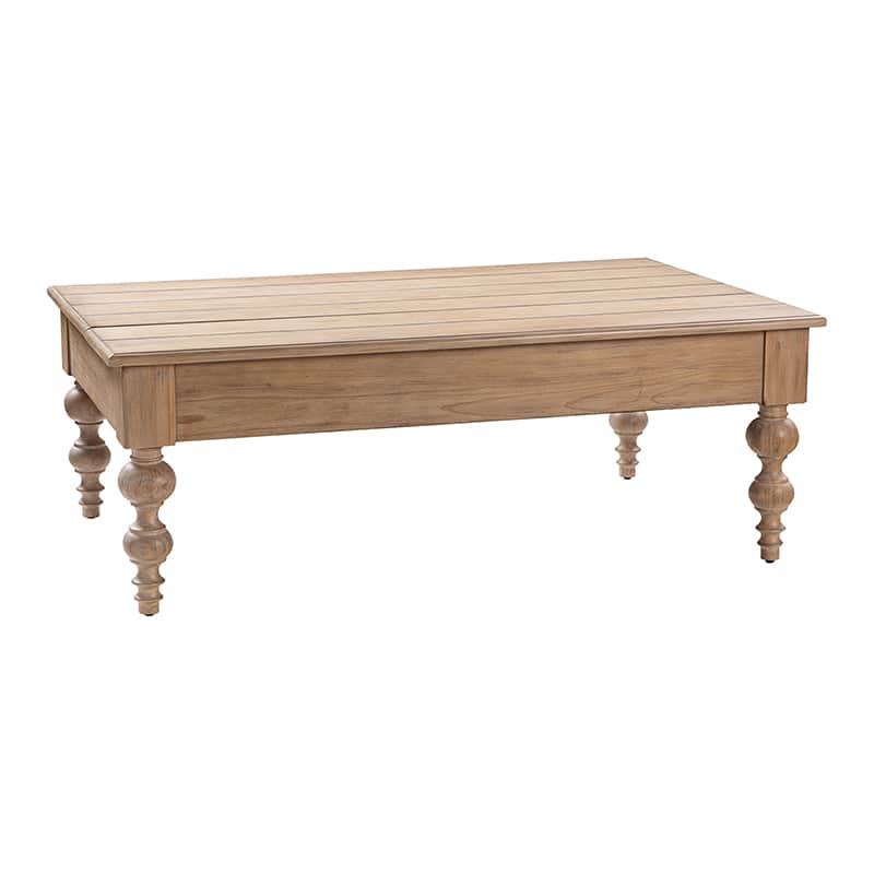 Table basse relevable avec rangement dissimulé, 1 tiroir et pieds fuseau en hévéa massif | Chêne/Naturel | Unique
