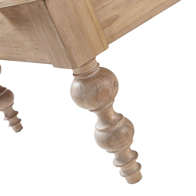 Table basse relevable avec rangement dissimulé, 1 tiroir et pieds fuseau en hévéa massif | Chêne/Naturel | Unique
