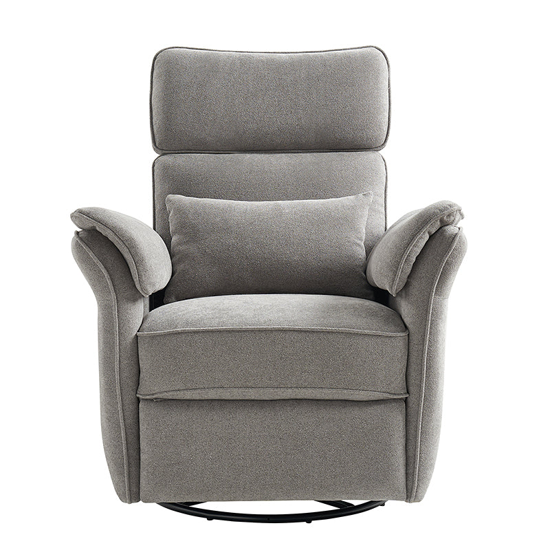 Fauteuil planeur électrique de nurserie avec accoudoirs et appuie-tête réglables, oreiller lombaire amovible, repose-pieds synchronisé et port USB | Beige / Blanc / Gris / Bleu marine / Bleu / Avoine / Mousse / Rose | Monoplace