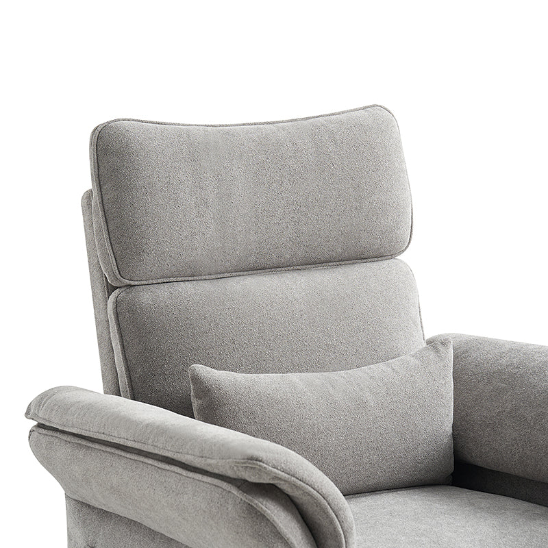 Fauteuil planeur électrique de nurserie avec accoudoirs et appuie-tête réglables, oreiller lombaire amovible, repose-pieds synchronisé et port USB | Beige / Blanc / Gris / Bleu marine / Bleu / Avoine / Mousse / Rose | Monoplace