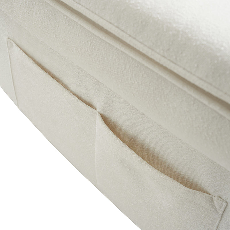 Fauteuil planeur électrique de nurserie avec accoudoirs et appuie-tête réglables, oreiller lombaire amovible, repose-pieds synchronisé et port USB | Beige / Blanc / Gris / Bleu marine / Bleu / Avoine / Mousse / Rose | Monoplace