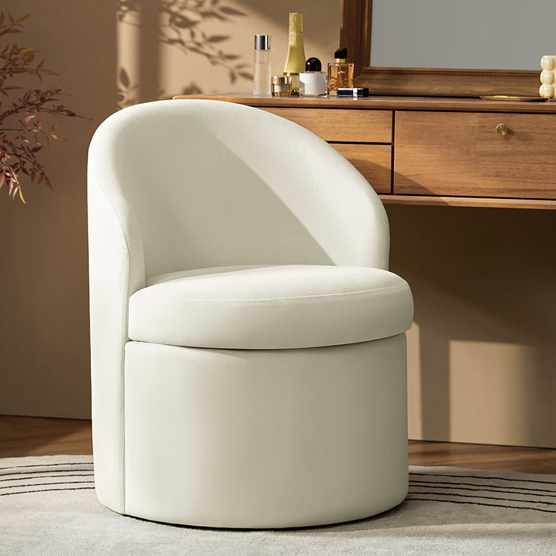 Fauteuil en velours avec rangement intégré sous l'assise | Mousse / Sable / Ivoire | Une place