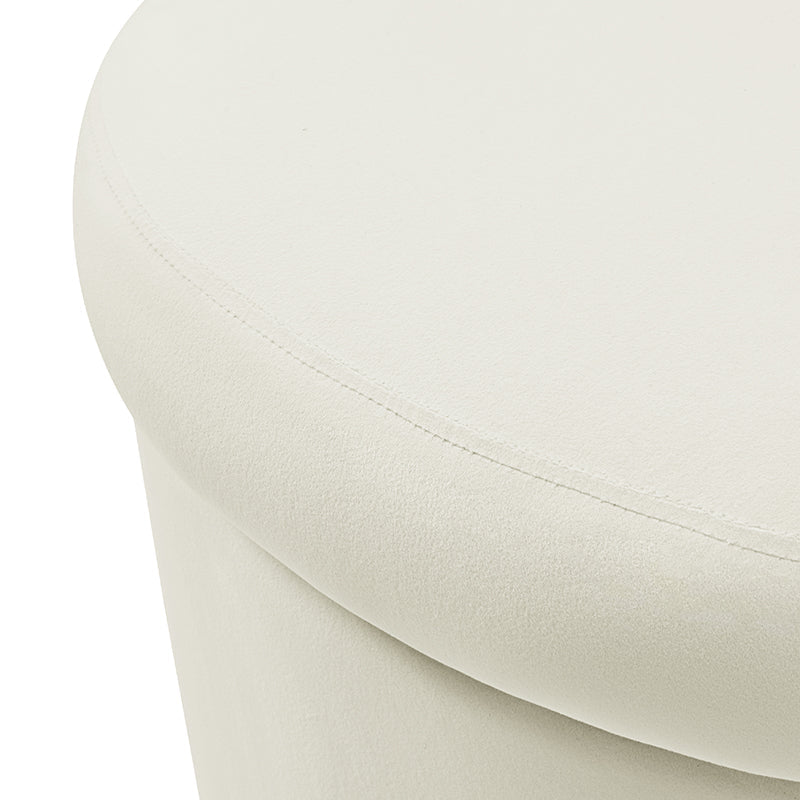 Fauteuil en velours avec rangement intégré sous l'assise | Mousse / Sable / Ivoire | Une place