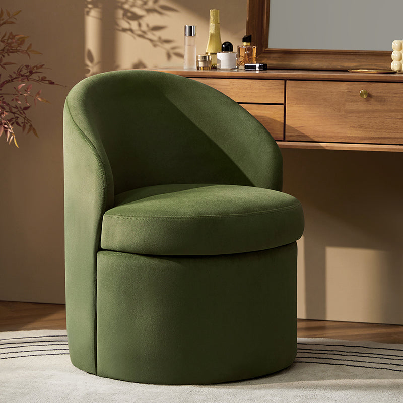 Fauteuil en velours avec rangement intégré sous l'assise | Mousse / Sable / Ivoire | Une place