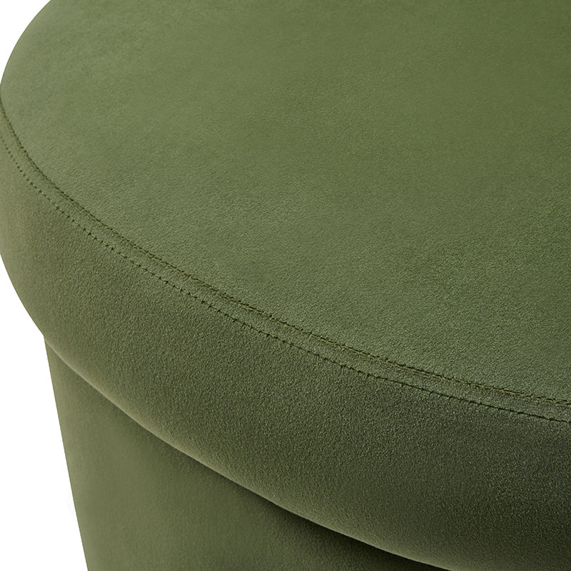 Fauteuil en velours avec rangement intégré sous l'assise | Mousse / Sable / Ivoire | Une place