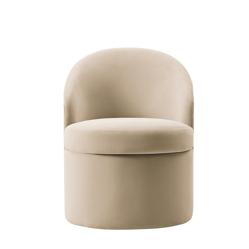 Fauteuil en velours avec rangement intégré sous l'assise | Mousse / Sable / Ivoire | Une place