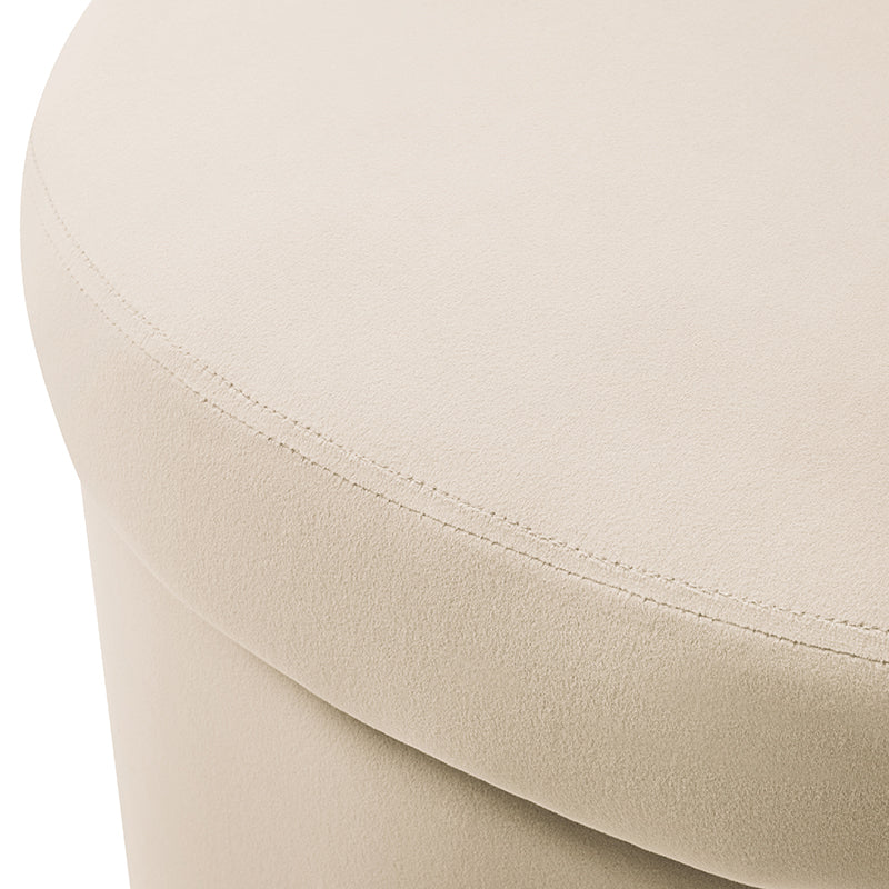 Fauteuil en velours avec rangement intégré sous l'assise | Mousse / Sable / Ivoire | Une place