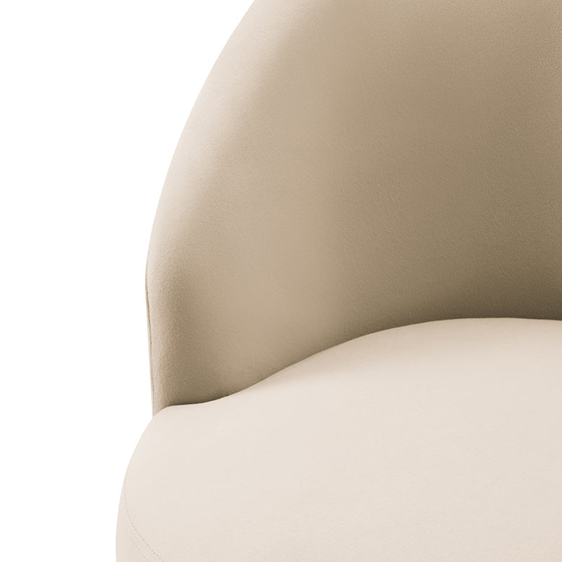 Fauteuil en velours avec rangement intégré sous l'assise | Mousse / Sable / Ivoire | Une place