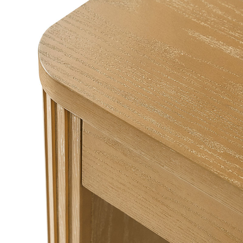 Bureau à Pieds Cannelés en Bois avec Prises de Courant Intégrées et Tablette Clavier | Seadrift / Charcoal | Individuel