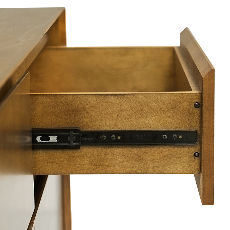 Commode 6 tiroirs avec séparations internes, glissières métalliques, pieds en bois d'hévéa et pieds réglables | Chêne / Noyer | Individuel