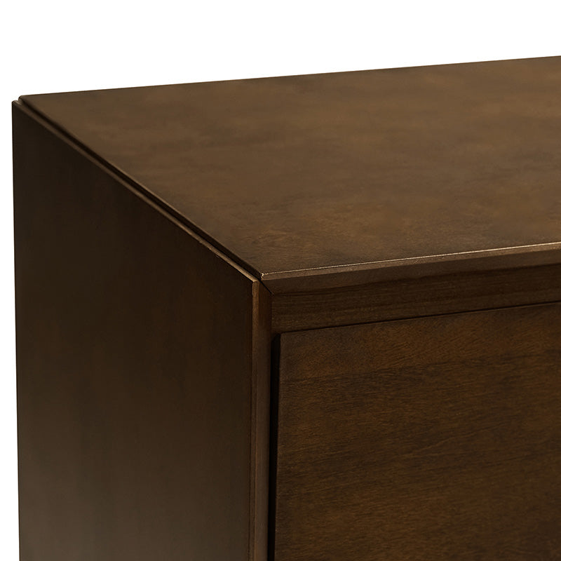 Commode 6 tiroirs avec séparations internes, glissières métalliques, pieds en bois d'hévéa et pieds réglables | Chêne / Noyer | Individuel