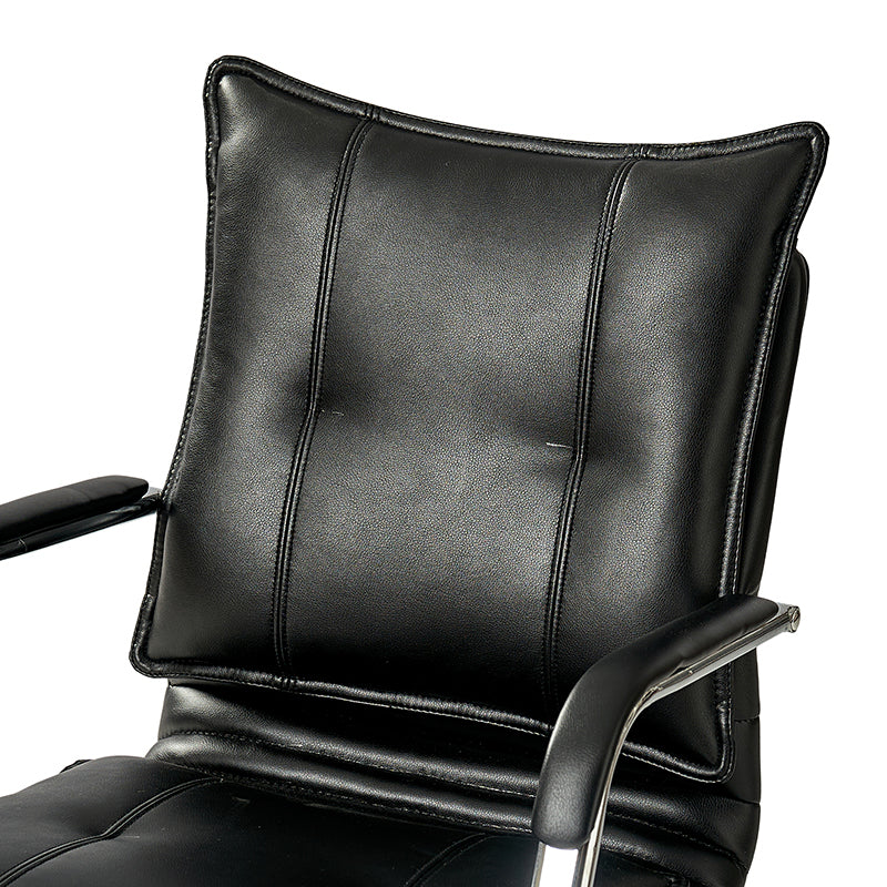 Chaise de bureau à dossier capitonné en cuir PU avec accoudoirs rembourrés, hauteur réglable et base pivotante à 5 roulettes | Marron / Gris / Noir / Sauge / Camel / Blanc | Siège unique