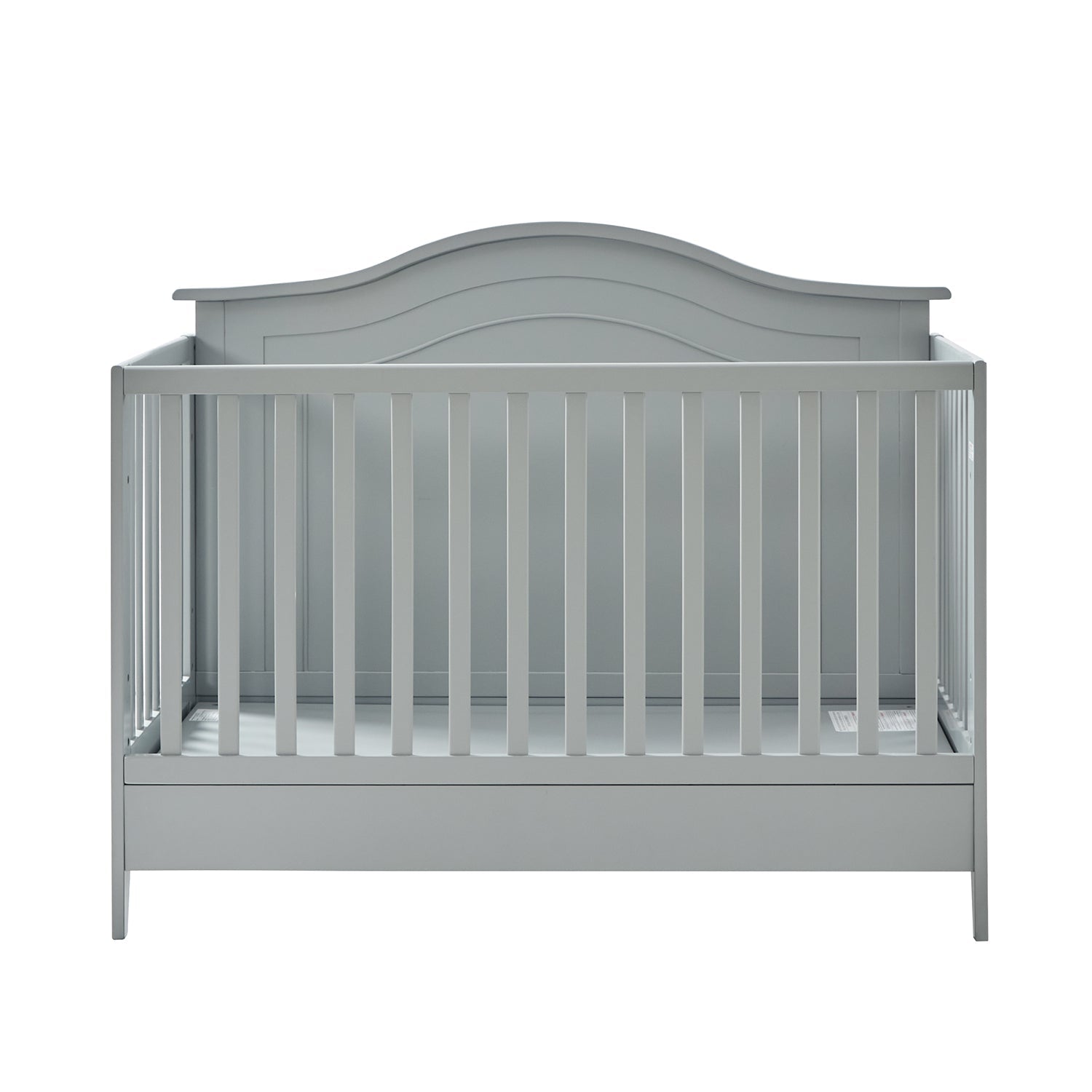 Lit de bébé convertible 5-en-1 avec berceau à bascule, lit de tout-petit, lit de repos et conversion en bureau | Blanc / Gris | Simple
